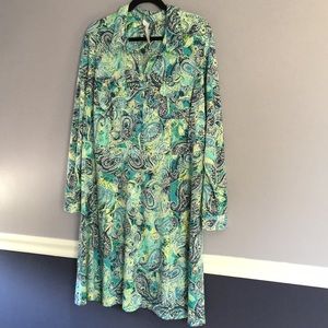 NY collection 3x paisley Floral shirt dress